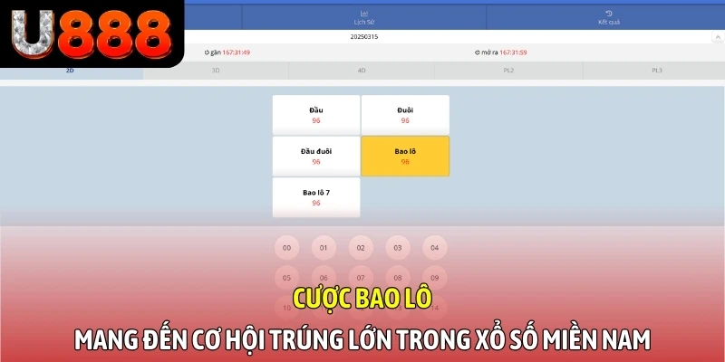 Cược bao lô mang đến cơ hội trúng lớn trong xổ số miền Nam